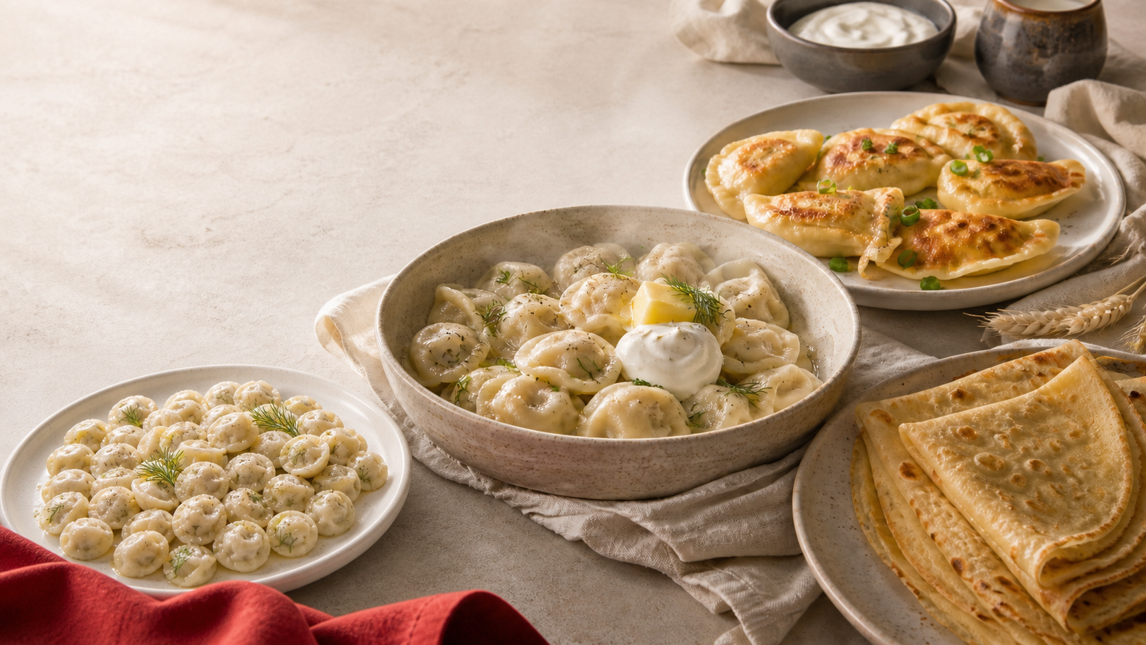 Prepared dumplings, pierogies and crepes