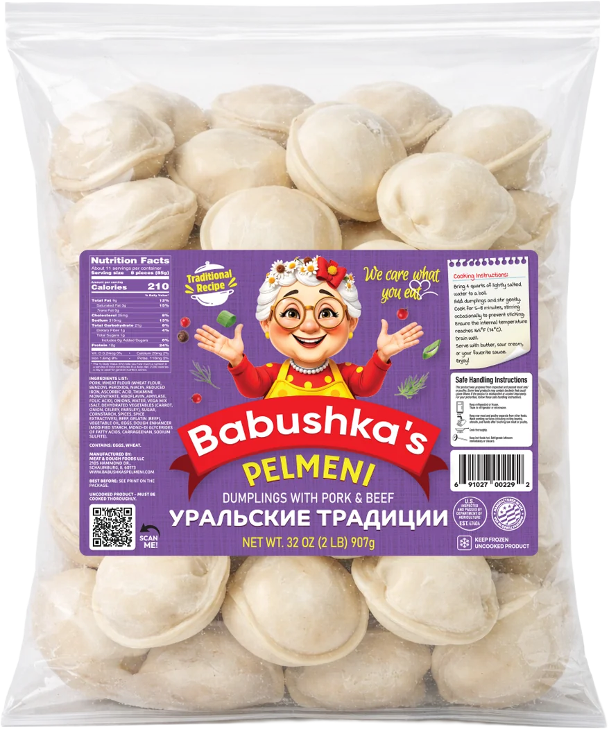 Babushka's Uralskiye — pork & beef Regular pelmeni, 2 lb (907 g)
